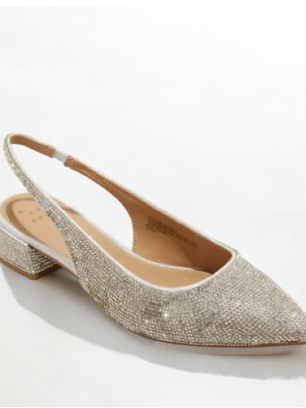 Women's Elle Rhinestone Slingback Pointed Toe Heels - A New Day™ Silver